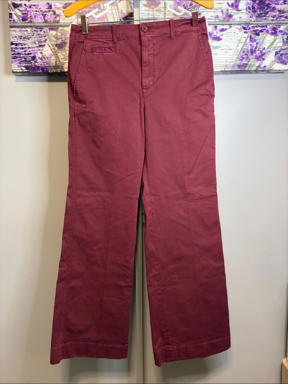 Women’s Lauren Ralph Lauren  Maroon Flat Front Chino Pants Size 2 NWT